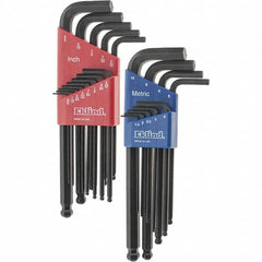 Eklind - 22 Piece L-Key Ball End Hex Key Set - Hex Range 0.05 to 3/8" - Caliber Tooling