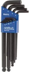 Eklind - 9 Piece L-Key Ball End Hex Key Set - Hex Range 1.5 to 10mm - Caliber Tooling