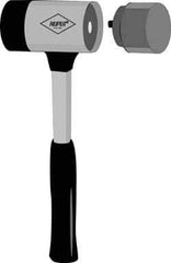 NUPLA - 3" Face Diam, Grade Extra Soft, Gray Soft Face Hammer Tip - Fiberglass - Caliber Tooling