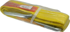 Lift-All - 4' Long x 3" Wide, 4,800 Lb Vertical Capacity, 1 Ply, Polyester Web Sling - 3,800 Lb Choker Capacity, Yellow - Caliber Tooling