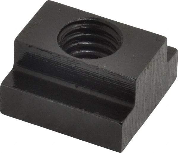 Gibraltar - 7/16-14 Tapped Through T Slot Nut - 1/2" Slot Width, 7/8 x 9/32" Base Width x Height, 7/8 x 1/2" OAL x Height - Caliber Tooling