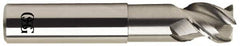 OSG - 1", 3 Flute, Single End, Solid Carbide, 0.12" Corner Radius End Mill - 5" OAL, 45° Helix, Right Hand Flute, 1" LOC, Right Hand Cut, 2-5/8" Extended Reach - Caliber Tooling