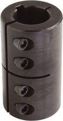 Climax Metal Products - 5/8" Inside x 1-5/16" Outside Diam, One Piece Split Clamping Collar with Keyway - 2" Long x 3/16" Keyway Width x 3/32" Keyway Depth - Caliber Tooling