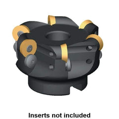 Kennametal - 80mm Cut Diam, 8mm Max Depth, 27mm Arbor Hole, 6 Inserts, RD.X 1604... Insert Style, Indexable Copy Face Mill - 50mm High, Series KDM - Caliber Tooling