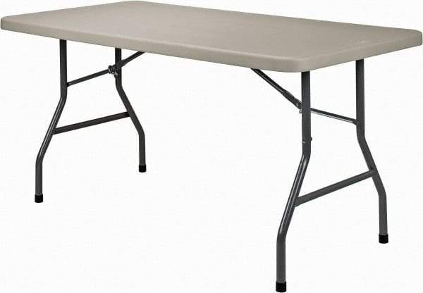 NPS - 60" Long x 30" Wide x 29-1/2" High, Lightweight Folding Table - Light Gray - Caliber Tooling