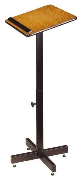 Oklahoma Sound - Medium Oak Portable Lectern - 16" Deep x 20" Wide x 30-44" High - Caliber Tooling