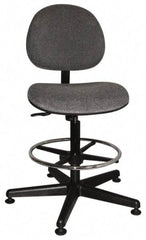 Bevco - Swivel Stool - 18" Wide x 18" Deep, Woven Fabric Seat, Gray - Caliber Tooling