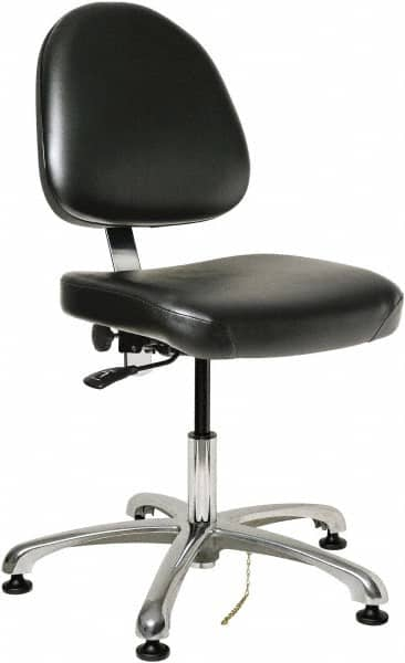 Bevco - ESD Swivel Chair - 20" Wide x 18" Deep, Vinyl Seat, Black - Caliber Tooling