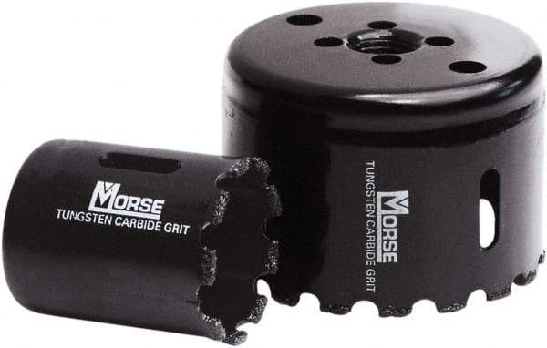 M.K. MORSE - 2-1/8" Diam, 1-15/16" Cutting Depth, Hole Saw - Carbide Grit Saw, Gulleted Edge - Caliber Tooling