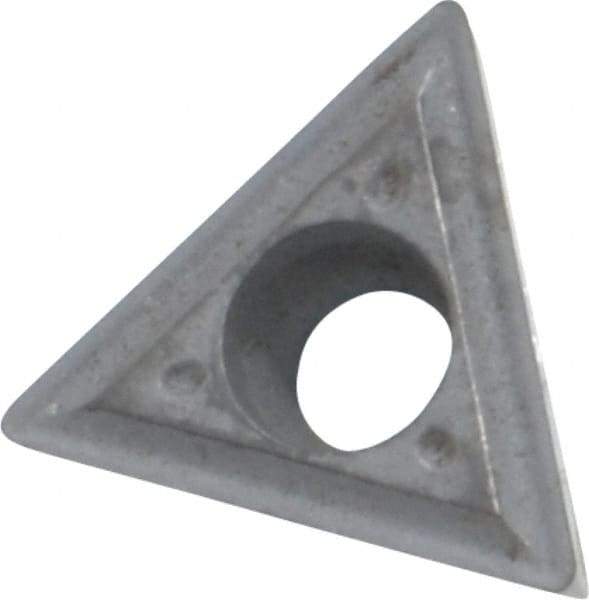 Interstate - TPGT21.51 Grade I22 Carbide Turning Insert - Uncoated, 60° Triangle, 1/4" Inscr Circle, 3/32" Thick, 1/64" Corner Radius - Caliber Tooling