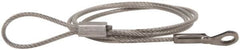 Made in USA - 18" Long, Stainless Steel Cable Loop & Eye End, Quick Release Pin Lanyard - 3/64" Cable Diam, 3/16" Hole Diam, Nylon Cable - Caliber Tooling