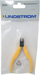 Lindstrom Tool - 4-1/4" OAL, 0.049" Capacity, Full-Flush Diagonal Cutter - 3/8" Jaw Length, Tapered Head, Plastic Ergonomic Handle - Caliber Tooling