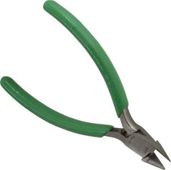 Xcelite - 4" OAL, Semi-Flush Wire Cutter - 13/32" Jaw Length x 7/16" Jaw Width, Slim Tapered Head, ESD Cushion Handle - Caliber Tooling