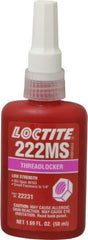 Loctite - 50 mL Bottle, Purple, Low Strength Liquid Threadlocker - Series 222MS, 24 hr Full Cure Time, Hand Tool, Heat Removal - Caliber Tooling