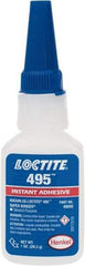 Loctite - 1 oz Bottle Clear Instant Adhesive - Series 495, 20 sec Fixture Time, 24 hr Full Cure Time, Bonds to Metal, Plastic & Rubber - Caliber Tooling