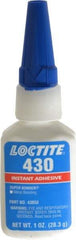 Loctite - 1 oz Bottle Clear Instant Adhesive - Series 430, 30 sec Fixture Time, 24 hr Full Cure Time, Bonds to Metal, Plastic & Rubber - Caliber Tooling