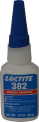 Loctite - 0.70 oz Bottle Clear Instant Adhesive - Series 382, 30 sec Fixture Time, 24 hr Full Cure Time, Bonds to Metal, Plastic & Rubber - Caliber Tooling