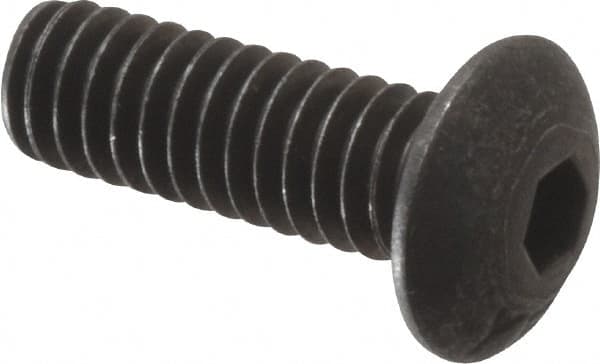 Value Collection - #8-32 UNC Hex Socket Drive, Button Screw - Alloy Steel, Black Oxide Finish, 1/2" Length Under Head - Caliber Tooling