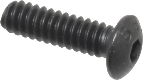 Value Collection - #6-32 UNC Hex Socket Drive, Button Screw - Alloy Steel, Black Oxide Finish, 1/2" Length Under Head - Caliber Tooling