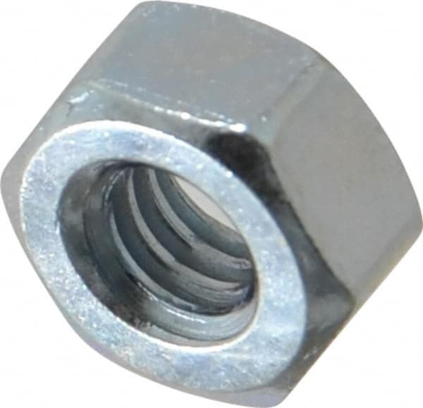 Value Collection - 1/4-20 UNC Steel Right Hand Hex Nut - 7/16" Across Flats, 7/32" High, Zinc-Plated Finish - Caliber Tooling