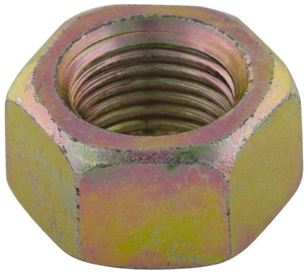 Value Collection - 7/16-14 UNC Steel Right Hand Hex Nut - 11/16" Across Flats, 3/8" High, Zinc Yellow Dichromate Finish - Caliber Tooling