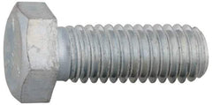 Made in North America - 1/4-20 UNC, 3" Length Under Head Hex Head Cap Screw - Partially Threaded, Grade 5 Steel, Zinc-Plated Finish, 7/16" Hex - Caliber Tooling