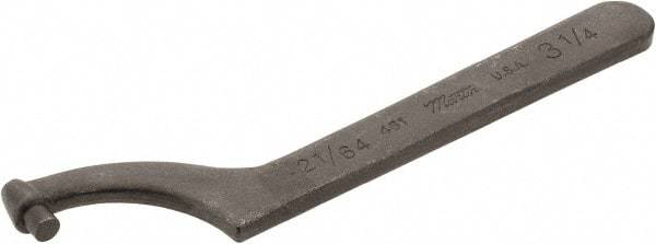 Martin Tools - 3-1/4" Capacity, Pin Spanner Wrench - 8-1/2" OAL, 9/32" Hook Pin Height - Caliber Tooling