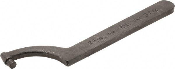 Martin Tools - 3-3/4" Capacity, Pin Spanner Wrench - 9-1/2" OAL, 11/32" Hook Pin Height - Caliber Tooling