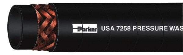 Parker - 50' Long, 1/4" Fitting, Male Rigid x Male Swivel Fitting, -40 to 250°F, Neoprene High Temp & High Pressure Hose - 1/4" Inside x 1/2" Outside Diam, Blue, 3,000 psi - Caliber Tooling