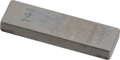 Mitutoyo - 0.141" Rectangular Steel Gage Block - Accuracy Grade AS-1, Includes Certificate of Inspection - Caliber Tooling