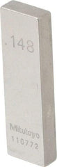 Mitutoyo - 0.148" Rectangular Steel Gage Block - Accuracy Grade AS-1, Includes Certificate of Inspection - Caliber Tooling