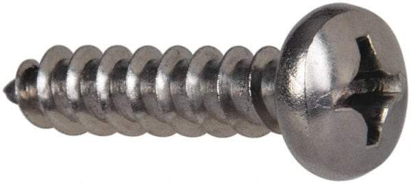 Value Collection - #12 Pan Head Phillips Sheet Metal Screw - Stainless Steel, 1" Length Under Head, Grade 316 - Caliber Tooling