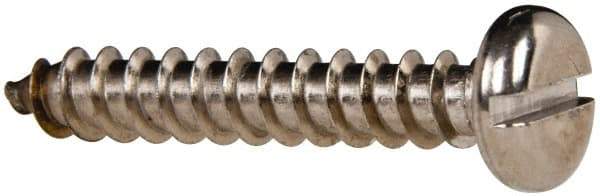 Value Collection - #14 Pan Head Slotted Sheet Metal Screw - Stainless Steel, 1-1/2" Length Under Head, Grade 316 - Caliber Tooling