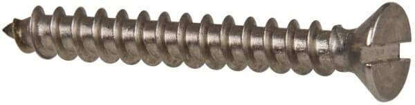 Value Collection - #10 Flat Head Slotted Sheet Metal Screw - Stainless Steel, 1-1/2" OAL, Grade 316 - Caliber Tooling