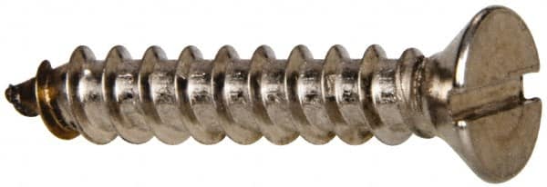 Value Collection - #12 Flat Head Slotted Sheet Metal Screw - Stainless Steel, 1-1/4" OAL, Grade 316 - Caliber Tooling