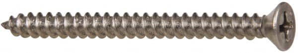 Value Collection - #8 Flat Head Phillips Sheet Metal Screw - Stainless Steel, 2" OAL, Grade 316 - Caliber Tooling