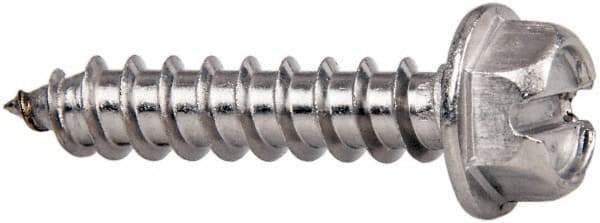 Value Collection - #14 Hex Washer Head Slotted Sheet Metal Screw - Stainless Steel, 1-1/4" Length Under Head, Grade 316 - Caliber Tooling