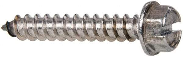 Value Collection - #14 Hex Washer Head Slotted Sheet Metal Screw - Stainless Steel, 1-1/2" Length Under Head, Grade 316 - Caliber Tooling