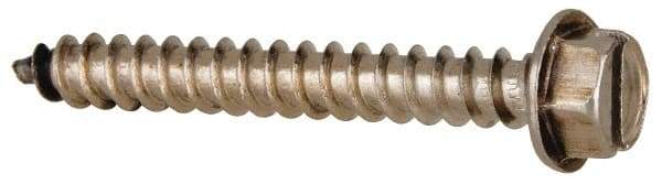 Value Collection - #14 Hex Washer Head Slotted Sheet Metal Screw - Stainless Steel, 2" Length Under Head, Grade 316 - Caliber Tooling