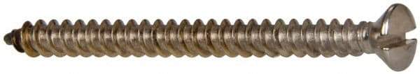 Value Collection - #8 Oval Head Slotted Sheet Metal Screw - Stainless Steel, 2" OAL, Grade 316 - Caliber Tooling