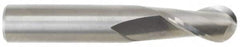 M.A. Ford - 0.3937" Diam, 25mm LOC, 2 Flute Solid Carbide Ball End Mill - Uncoated, Single End, 70mm OAL, 10mm Shank Diam, Spiral Flute - Caliber Tooling