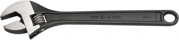 SK - 3/4" Jaw Capacity, 6" Standard Adjustable Wrench - Steel, Black Finish, 6" OAL - Caliber Tooling