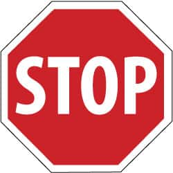 NMC - "Stop", 30" Wide x 30" High, Aluminum Stop & Yield Signs - 0.063" Thick, White on Red, Octagon, Post Mount - Caliber Tooling