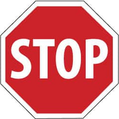 NMC - "Stop", 30" Wide x 30" High, Aluminum Stop & Yield Signs - 0.08" Thick, White on Red, High Intensity Reflectivity, Octagon, Post Mount - Caliber Tooling