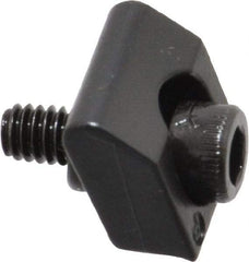 Mitee-Bite - 8-32 Screw Thread, 1/2" Wide x 0.1" High, Serrated Steel Standard Style Screw Mount Toe Clamp - 1,500 Lb Holding Force, 44" Lb Torque, 3.7 Lb Ft Torque, 25/64" Long Extension, 0.016" Throw, 8 Clamps in Package - Caliber Tooling