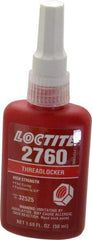 Loctite - 50 mL Bottle, Red, High Strength Liquid Threadlocker - Series 2760, 24 hr Full Cure Time, Hand Tool, Heat Removal - Caliber Tooling