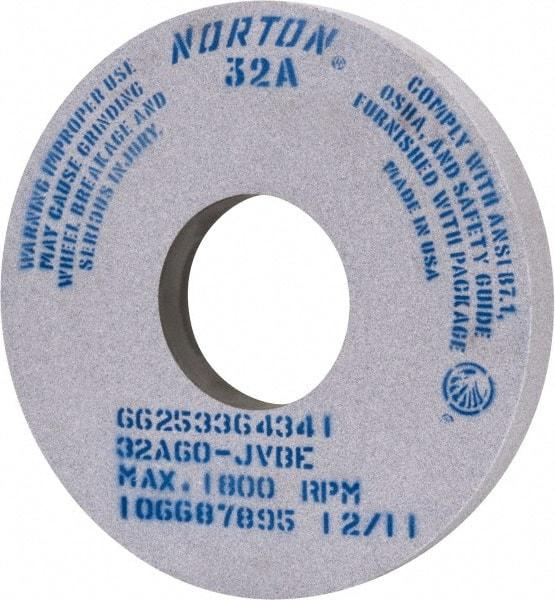 Norton - 14" Diam x 5" Hole x 1-1/2" Thick, J Hardness, 60 Grit Surface Grinding Wheel - Aluminum Oxide, Type 1, Medium Grade, 1,800 Max RPM, Vitrified Bond - Caliber Tooling