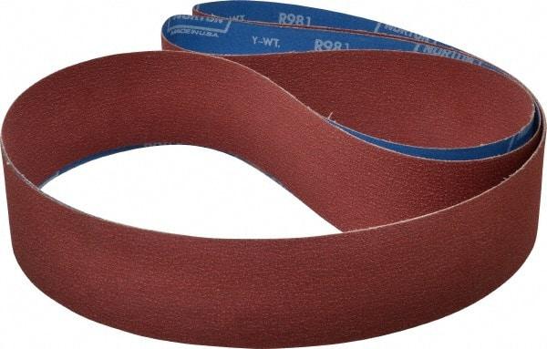 Norton - 3" Wide x 132" OAL, 80 Grit, Ceramic Abrasive Belt - Ceramic, Medium, Coated, Series R981 - Caliber Tooling