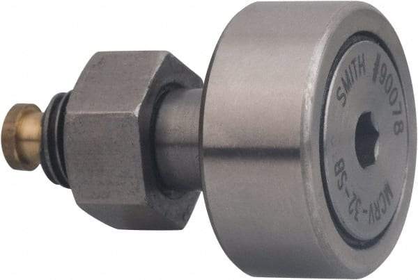 Accurate Bushing - 85mm Roller Diam x 35mm Width, 30mm Stud Diam x 63mm Length, Sealed Stud Cam Follower with Hex - Carbon Steel, 32mm Thread Length, M30x1.5 Thread, 100mm OAL, 45,000 N Dynamic Cap, 85,000 N Static Cap - Caliber Tooling