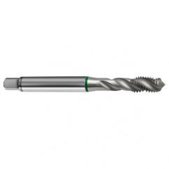 M8x1.25 6H 3-Flute Cobalt Green Ring Semi-Bottoming 40 degree Spiral Flute Tap-Bright - Caliber Tooling